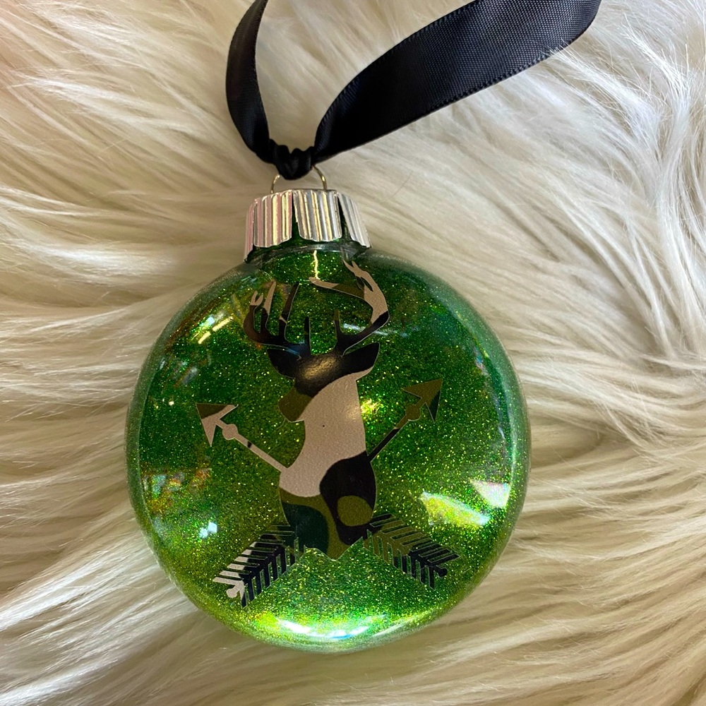 Christmas ornament hunter theme camo green gift